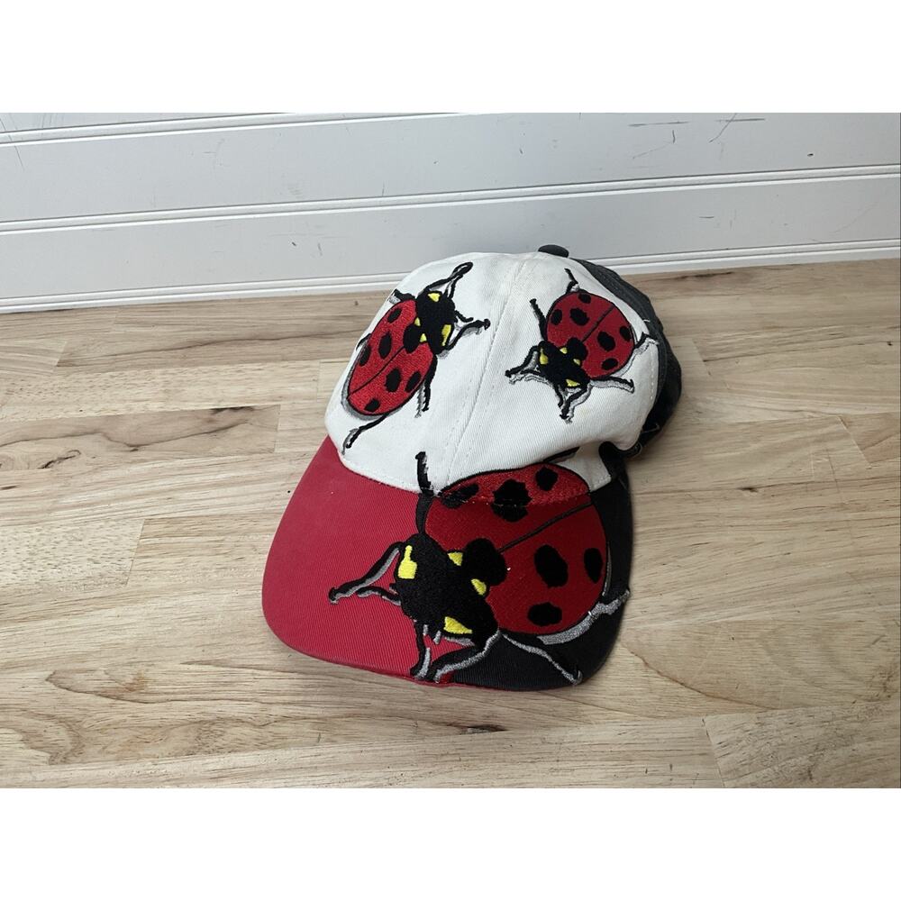 Vintage Wild Cotton All Over Ladybug Patch Adjustable Snapback Hat Cap Insects